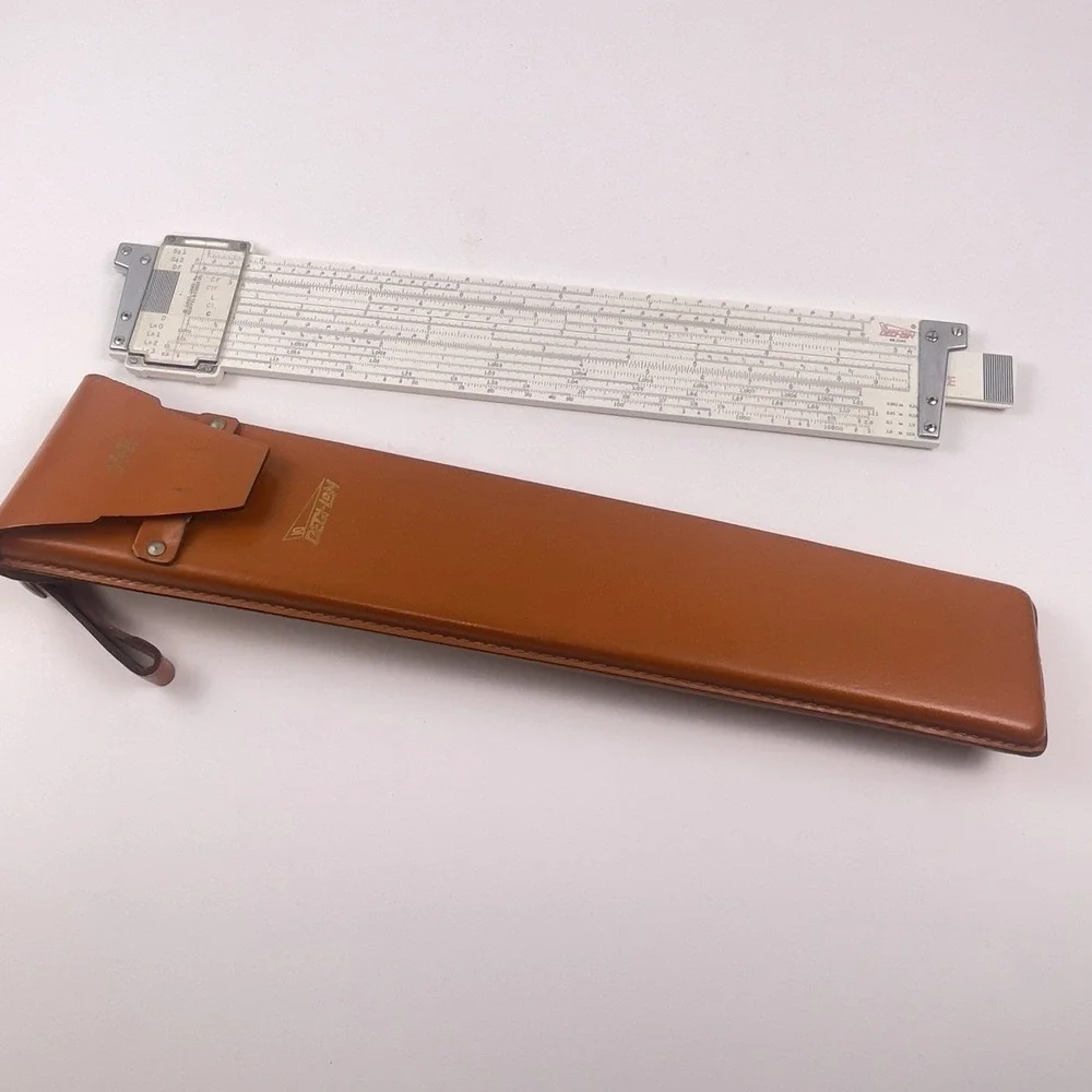 Vintage 1961 Kueffel & Esser 68-1100 Deci-Lon 10 Slide Rule & Leather Case